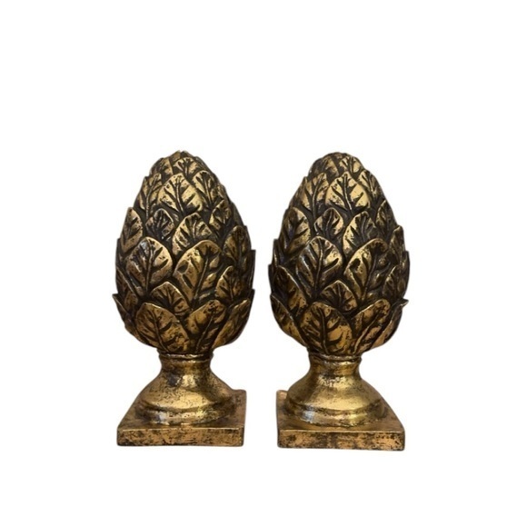 Set of 2 Large Decorative Gold Vintage Style‎ Artichokes 12” - Picture 1 of 5